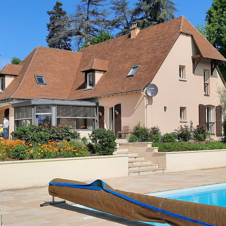 Chambres-dHotes-La-Bonne-Voie-House-From-Pool-in-Summer